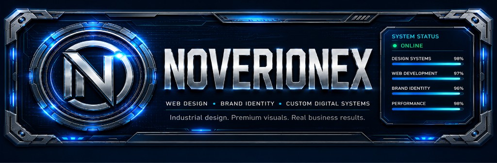 Noverionex premium web design, brand identity, custom digital systems, and SEO performance studio